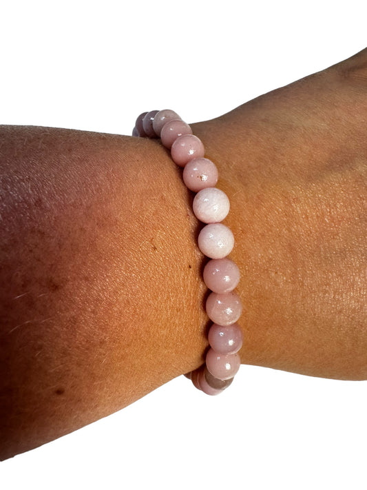 6mm pinkes Andenopal Armband