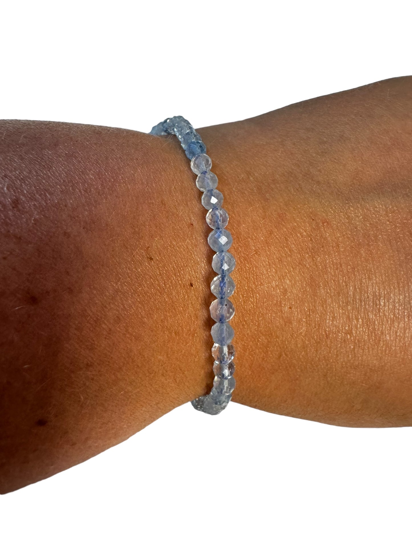 4mm facettiertes Aquamarine Armband