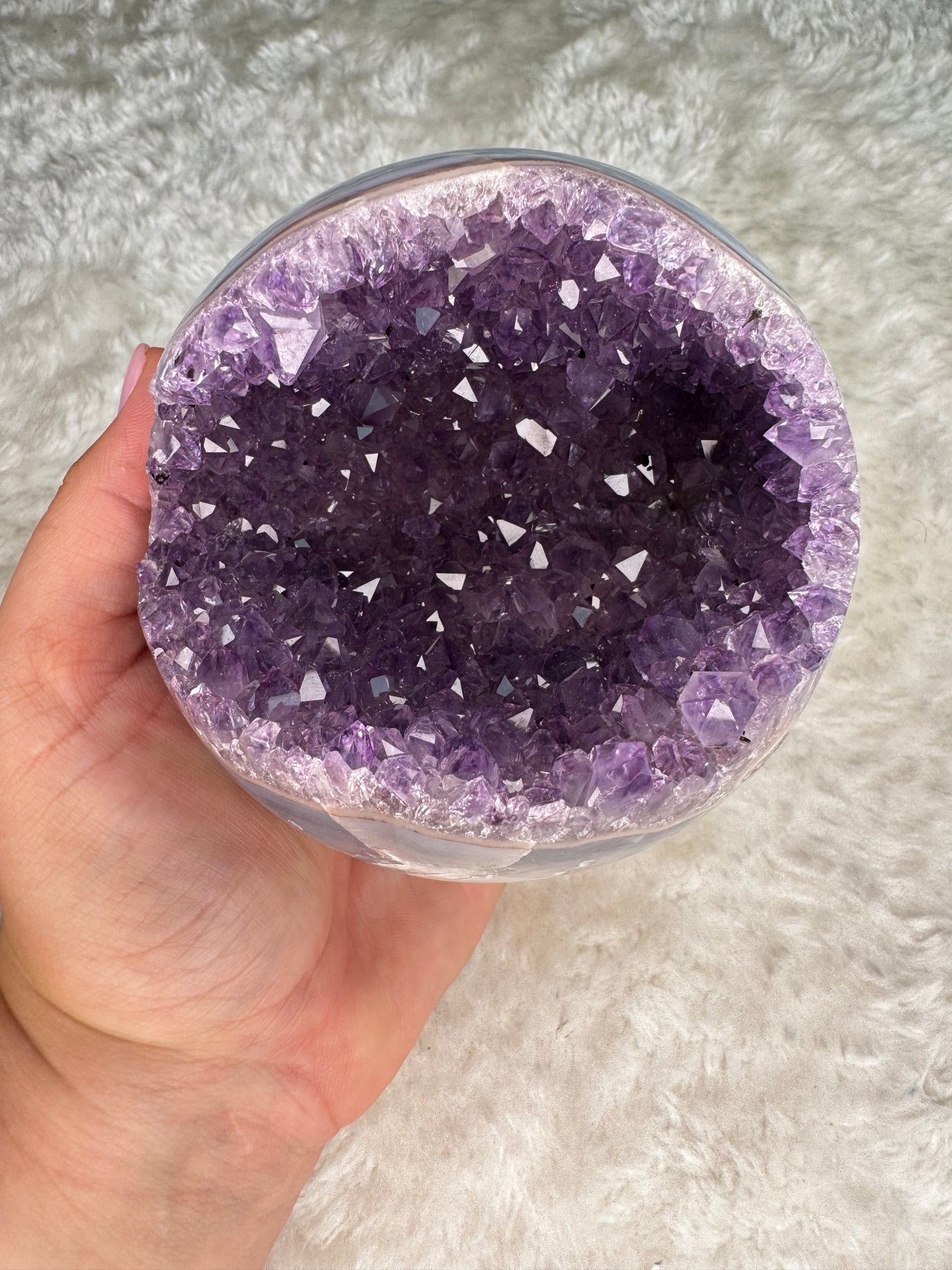 Amethyst x Achat Geoden Kugel A221