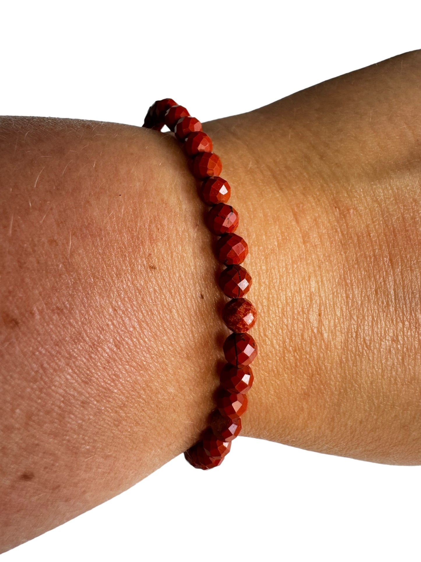 4mm facettiertes rotes Jaspis Armband