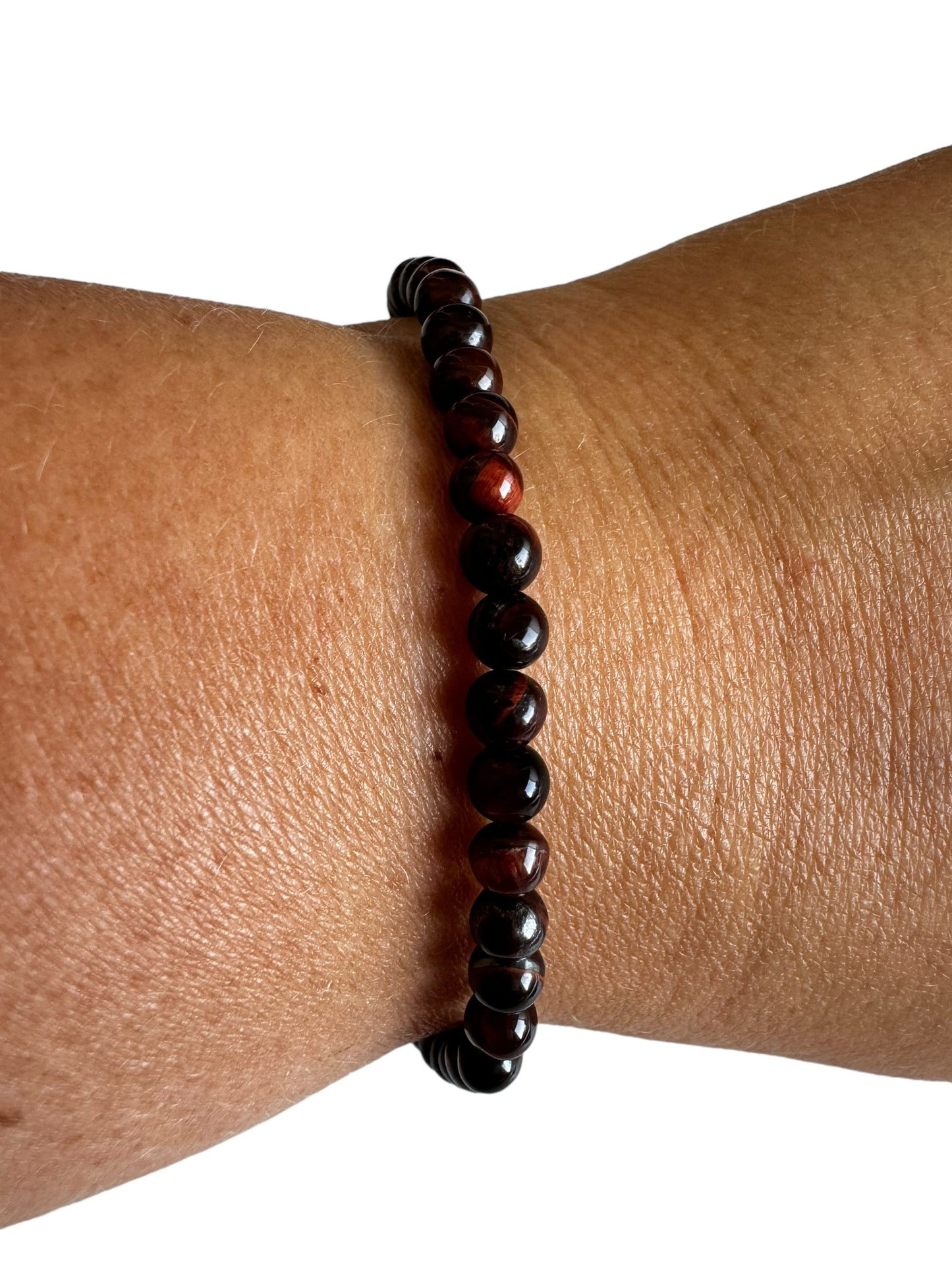 4mm rotes Tigerauge Armband