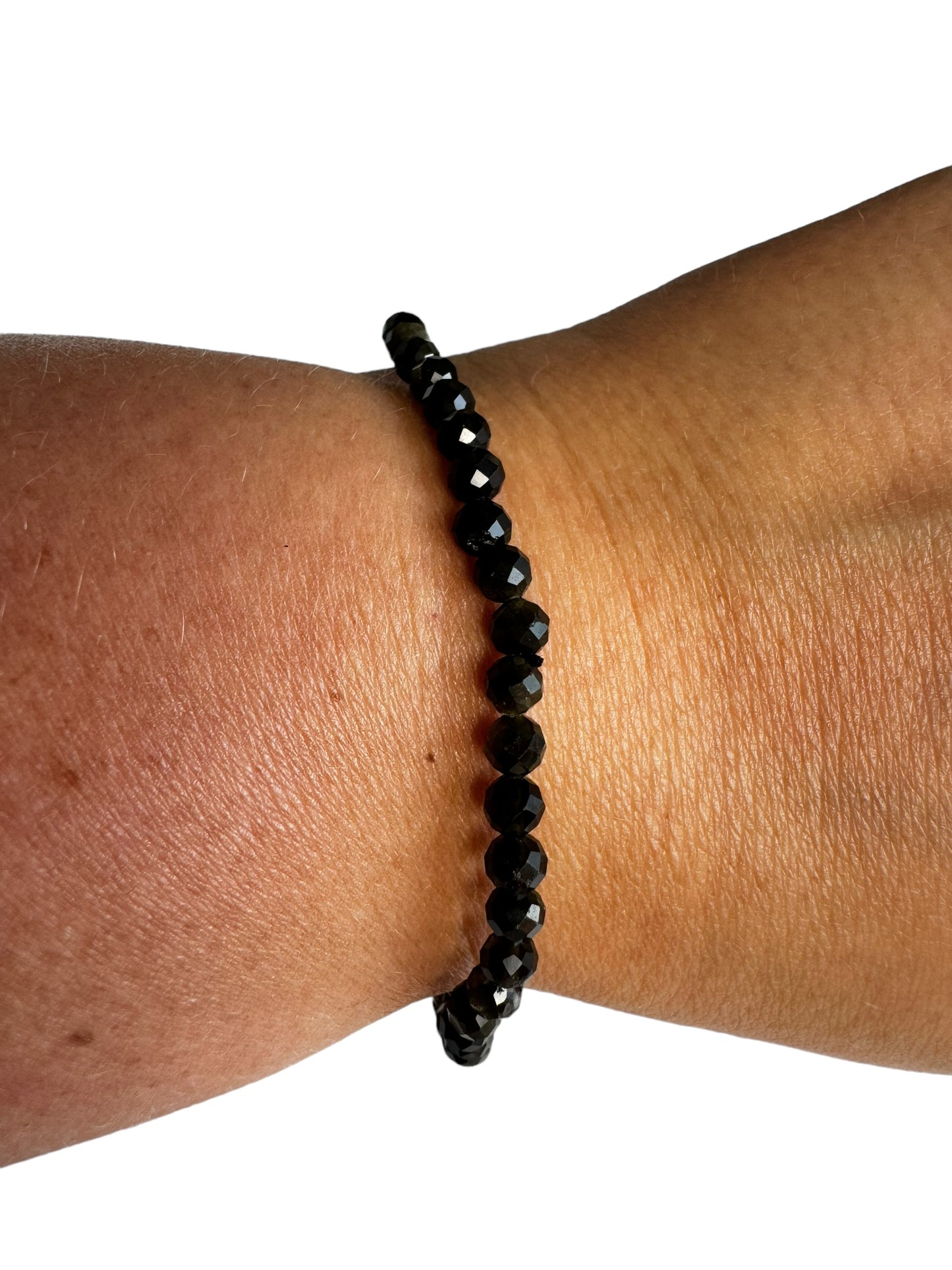 4mm facettiertes gold Obsidian Armband