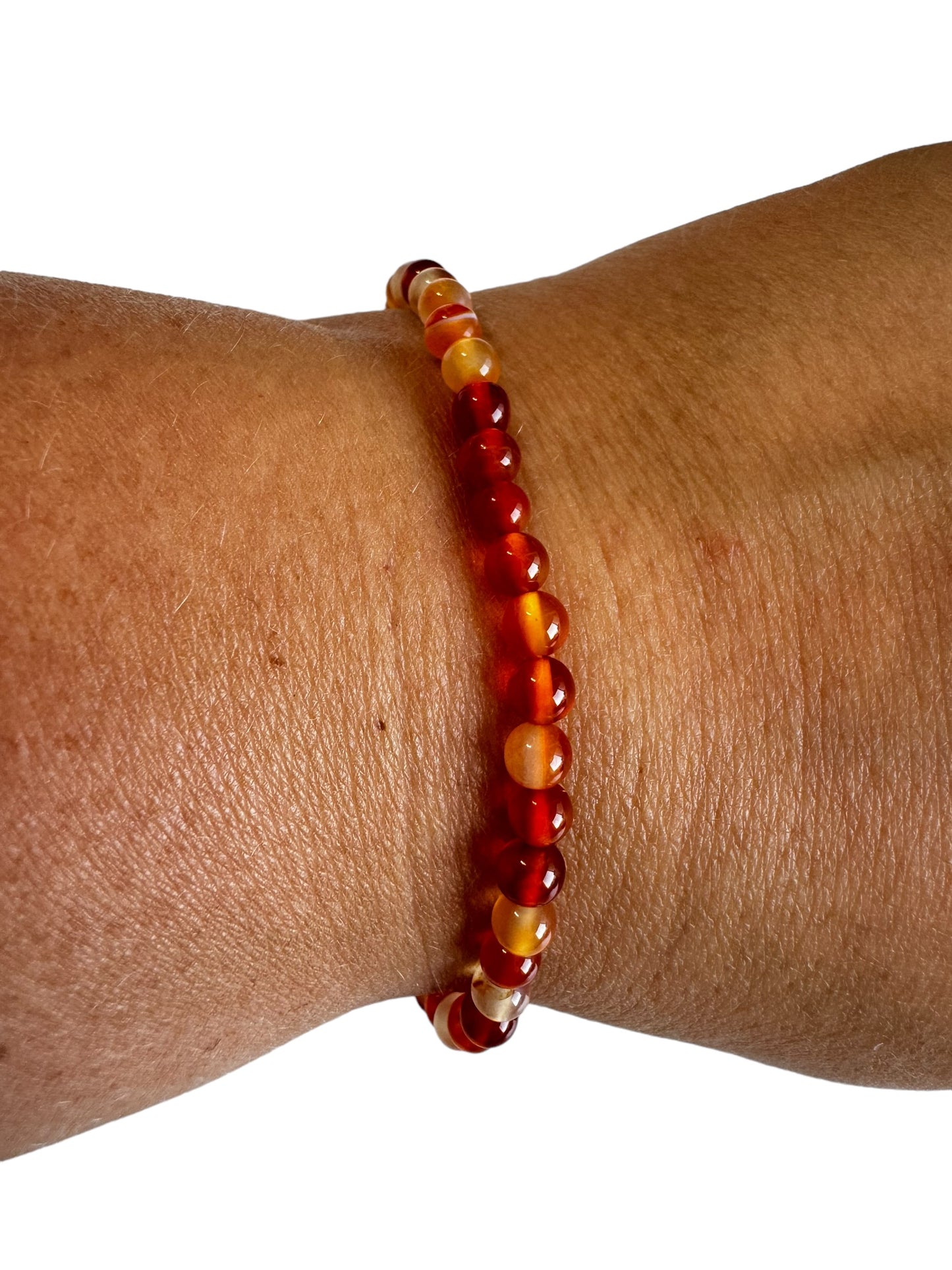 4mm Orangenes Achat Armband