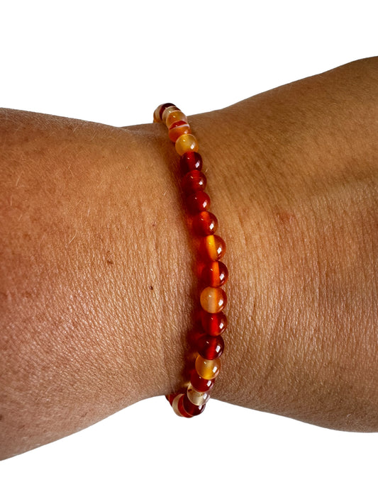 4mm Orangenes Achat Armband