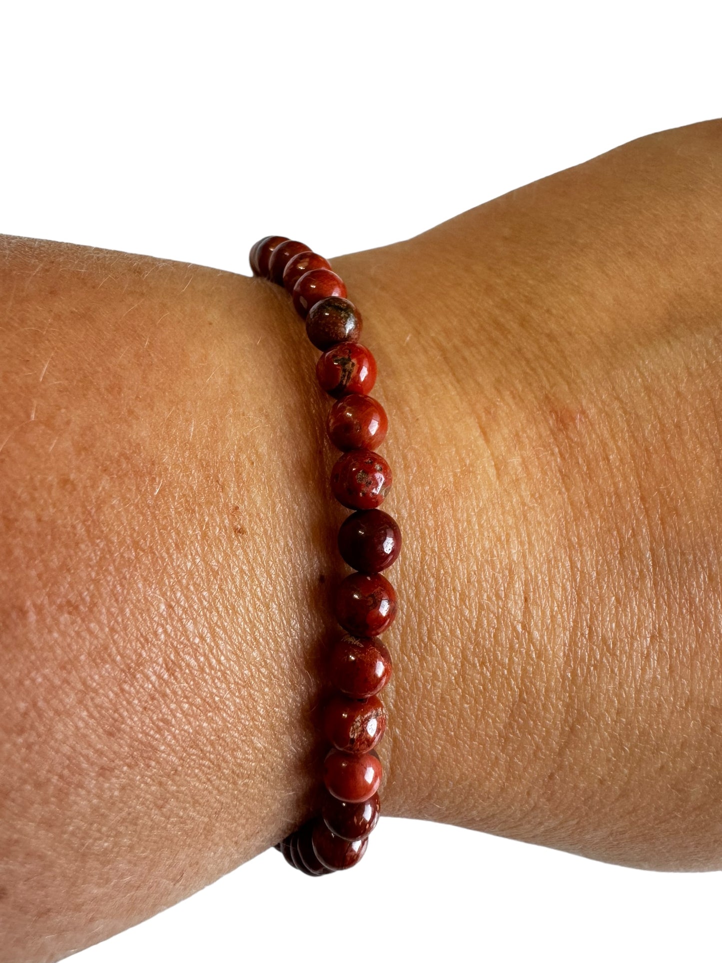 4mm rotes Jaspis Armband