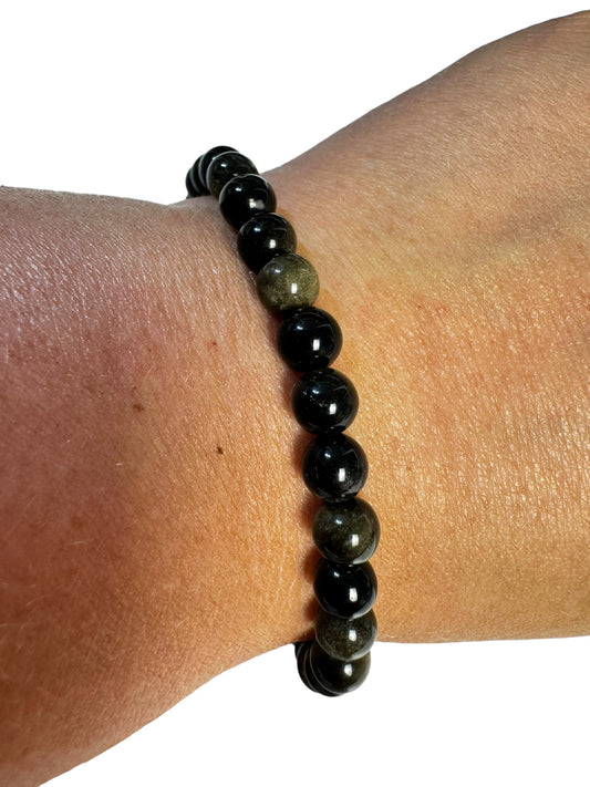 6mm gold Obsidian Armband