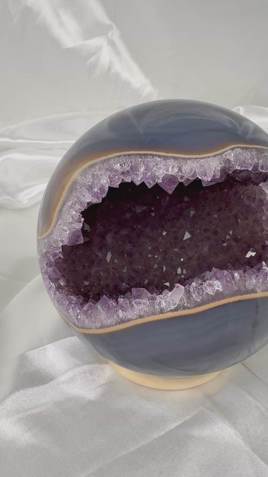 Druzy Amethyst x Achat Kugel 14cm