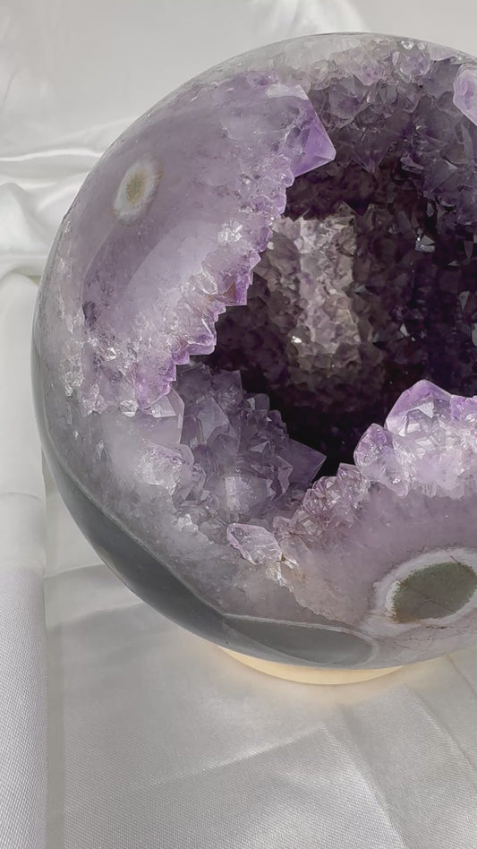 Druzy Amethyst x Achat Kugel 13cm